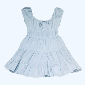 NEW!!! Light Blue Peplum Dress with Front Tie